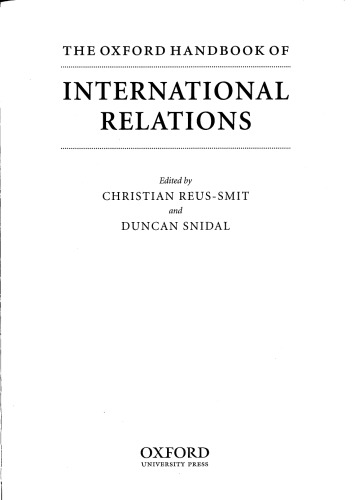 The Oxford Handbook of International Relations