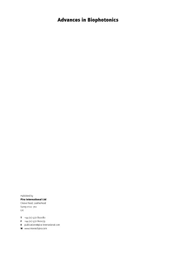 Advances in Biophotonics