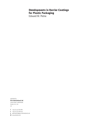 Developments in Barrier Coatings for Plastic Packaging