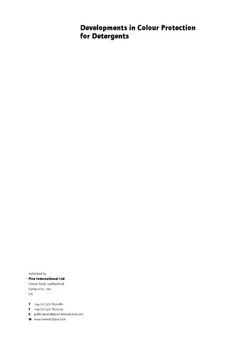 Developments in Colour Protection for Detergents