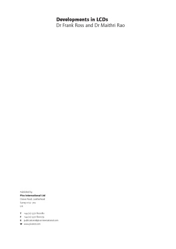 Developments in LCD's