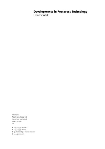 Developments in Postpress Technology