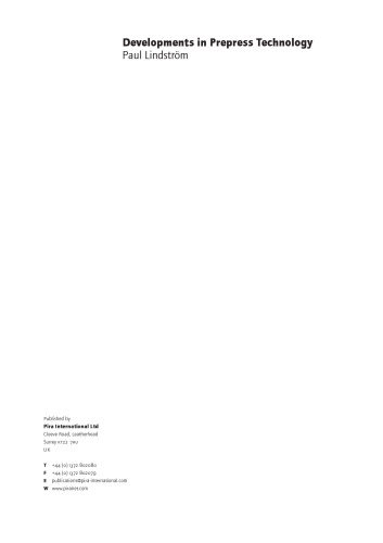 Developments in Prepress Technology