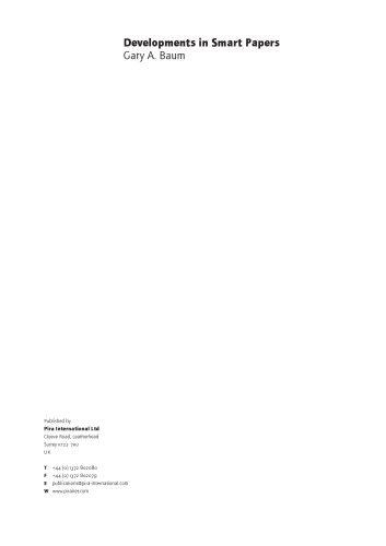 Developments in Smart Papers