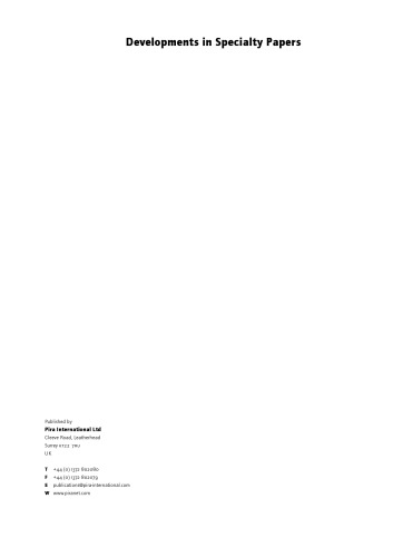 Developments in Specialty Papers