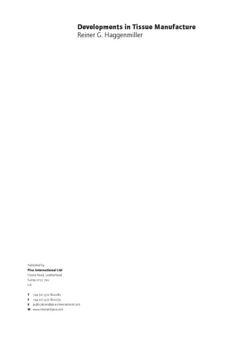 Developments in Tissue Manufacturing