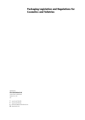 Packaging Legislation and Regulations for Cosmetics and Toiletries