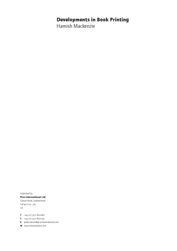 Developments in Book Printing
