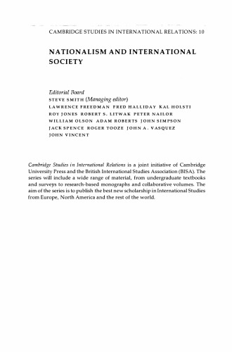 Nationalism and International Society