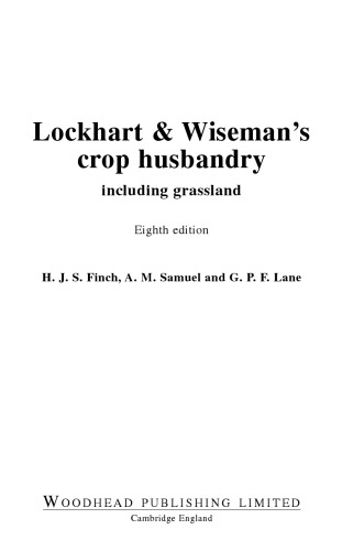 Lockhart and Wiseman’s crop husbandry including grassland
