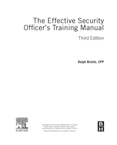 The Effective Security Officer's Training Manual