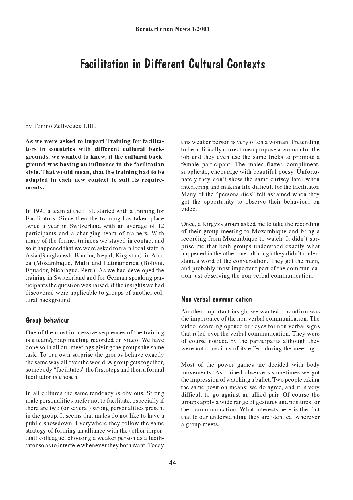 Facilitation and Culturaln Contexts