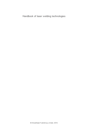 Handbook of Laser Welding Technologies