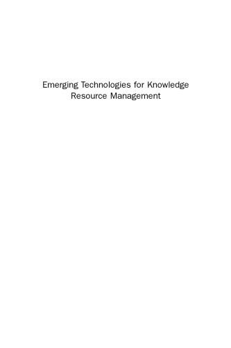 Emerging Technologies for Knowledge Resource Management