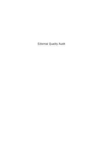 External Quality Audit. Has It Improved Quality Assurance in Universities?