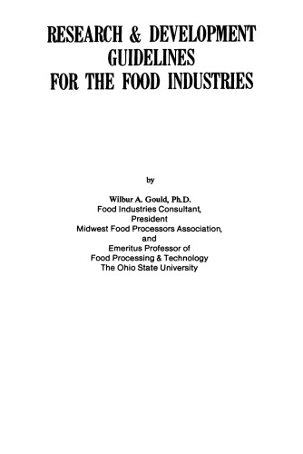 Research and Development Guidelines for the Food Industries