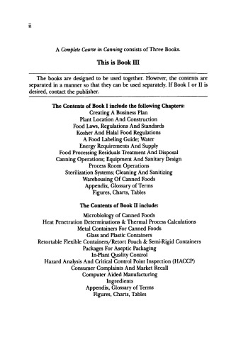 A Complete Course in Canning and Related Processes. Processing Procedures for Canned Food Products