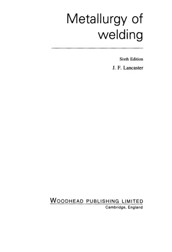 Metallurgy of Welding