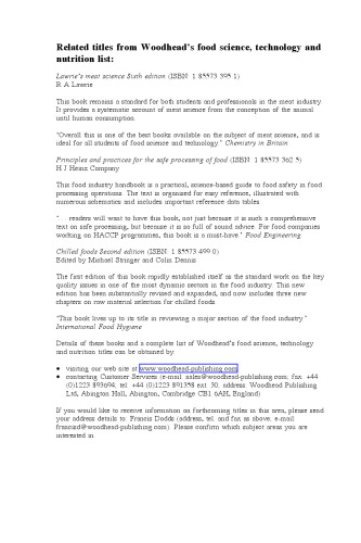 HACCP in the Meat Industry