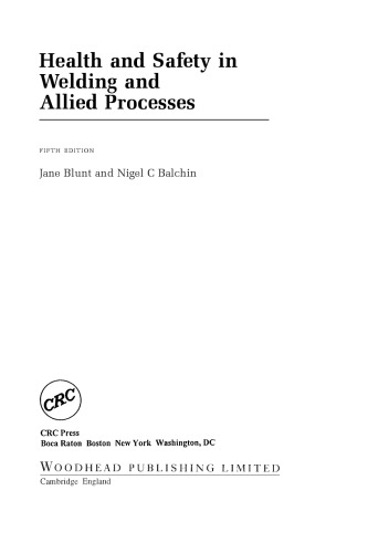 Health and Safety in Welding and Allied Processes