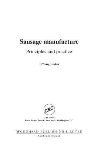 Sausage Manufacture. Principles and Practice