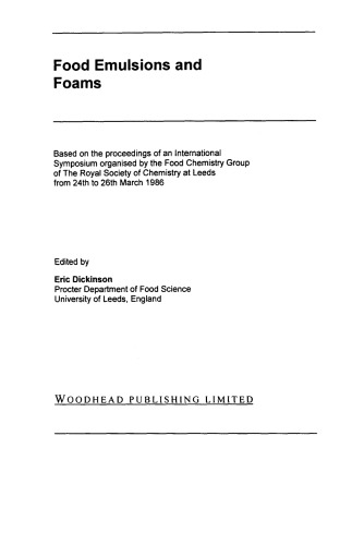 Food Emulsions and Foams