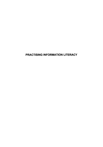 Practising Information Literacy. Bringing Theories of Learning, Practice and Information Literacy Together