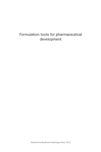 Formulation Tools for Pharmaceutical Development