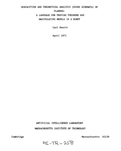 Description and theoretical analysis of Planner language