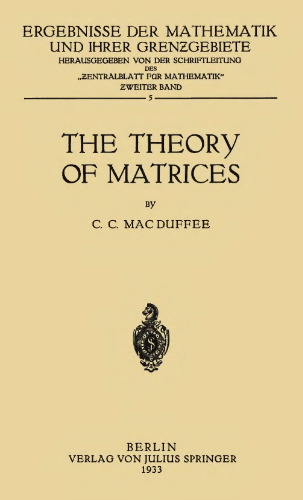 The Theory of Matrices