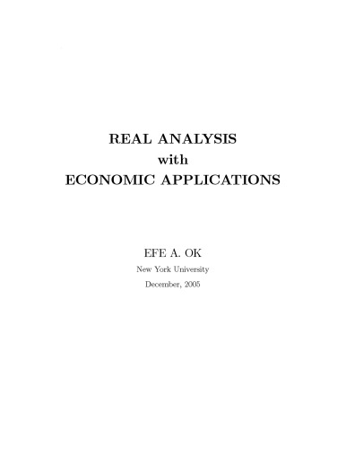 Real analysis with economic applications