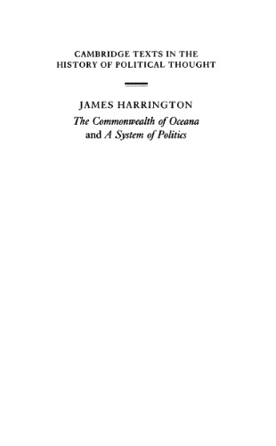 Harrington: 'The Commonwealth of Oceana' and 'A System of Politics'