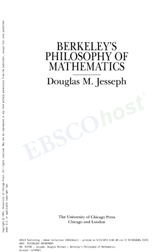 Berkeley's Philosophy of Mathematics