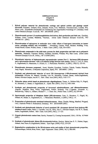 [Chapter] Photochromism: Molecules and System - Additional Literature Chapter 8 - Chromenes