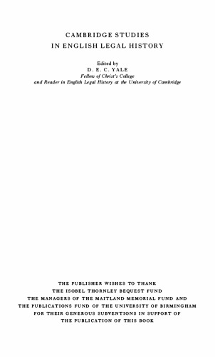 The Common Lawyers of Pre-Reformation England: Thomas Kebell: A Case Study