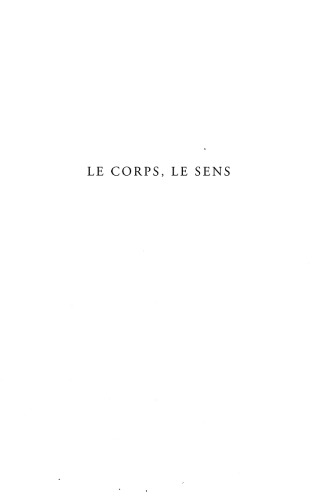 Le corps, le sens