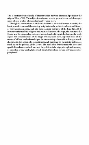 Plays of Persuasion: Drama and Politics at the Court of Henry VIII