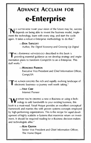 e-Enterprise: Business Models, Architecture, and Components