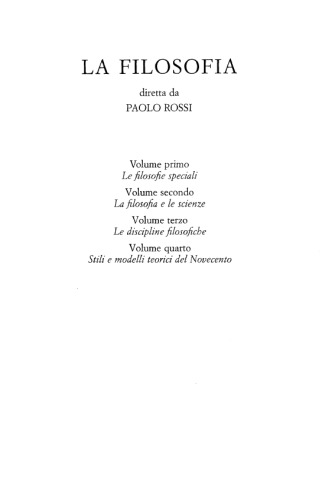 La Filosofia. III - Le discipline filosofiche.