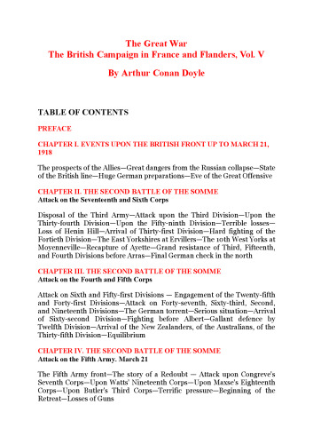 The British Campaign in France and Flanders - Volume 5: The Great War By Arthur Conan Doyle