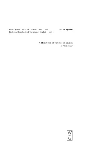 A handbook of varieties of English / CD-ROM. Varieties of English
