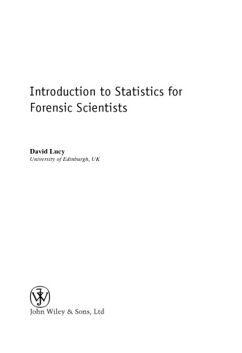 Introductory to statistics for forensic scientists