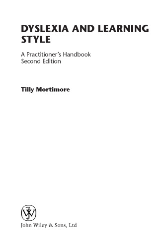 Dyslexia and learning style : a practitioner's handbook