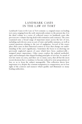 Landmark cases in the law of tort