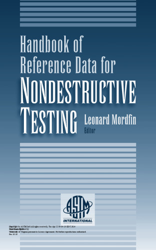 Handbook of reference data for nondestructive testing