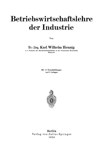 Betriebswirtschaftslehre der Industrie