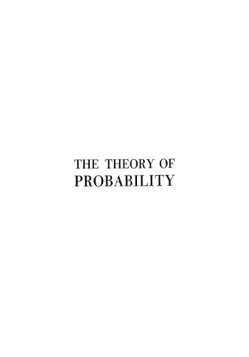 The Theory of Probability