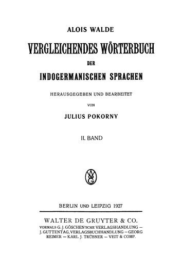 Vergleichendes Wörterbuch der indogermanischen Sprachen