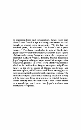 Joyce and Wagner: A Study of Influence