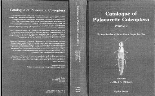 Catalogue of Palaearctic Coleoptera, Vol. 2: Hydrophiloidea - Histeroidea - Staphylinoidea